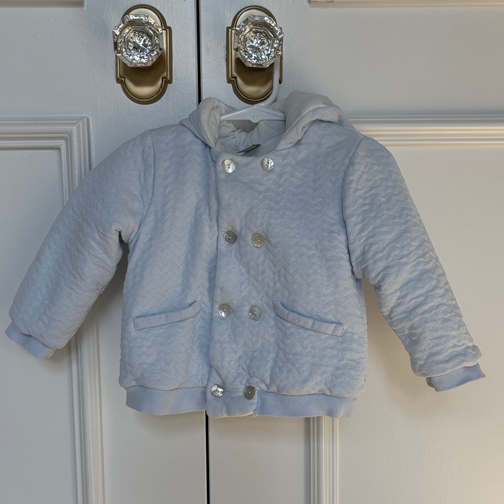 Babidu Light Blue Quilted Cotton Jacket for Little Boys
